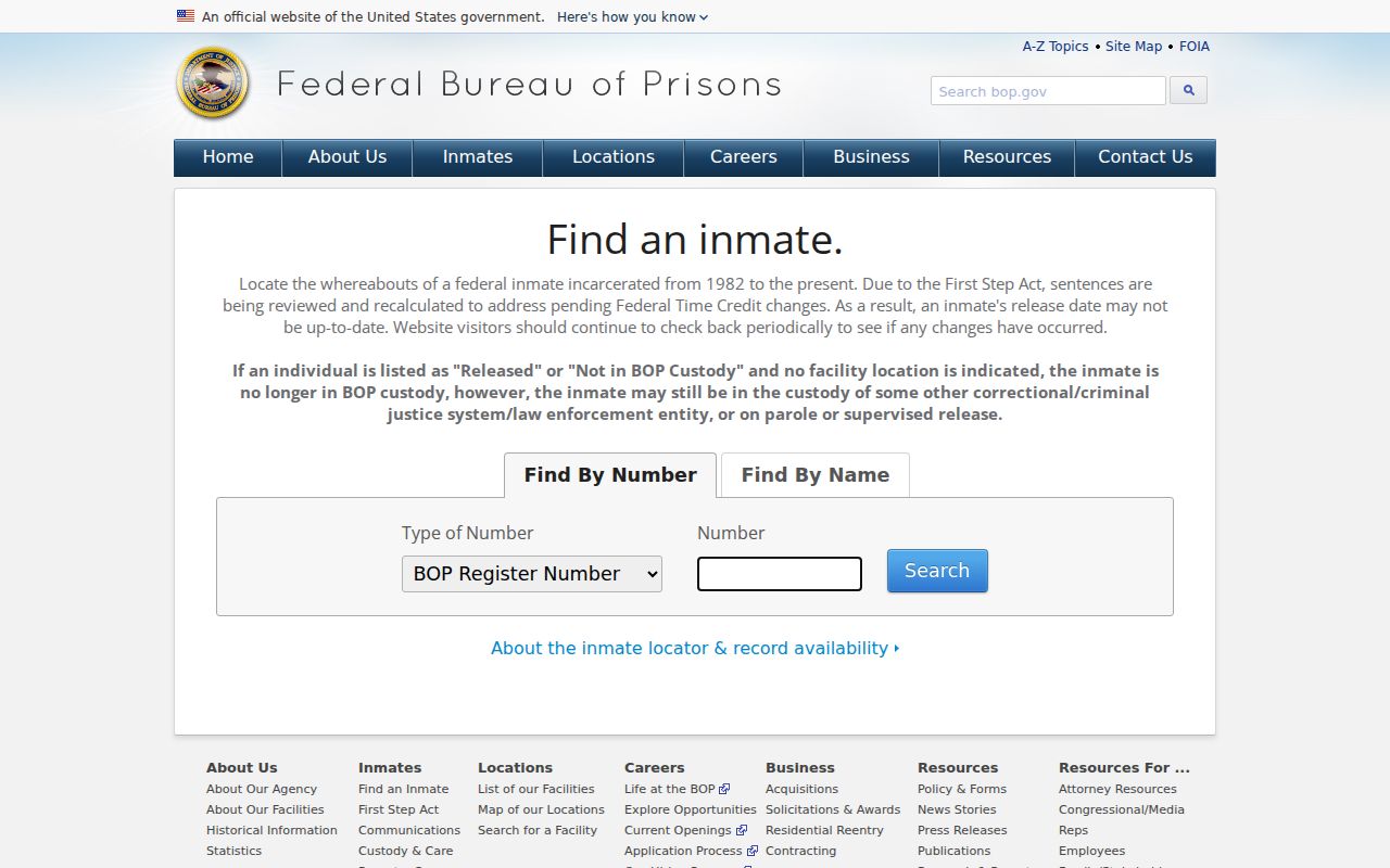 Federal inmate locator separate from Charles City County arrest records