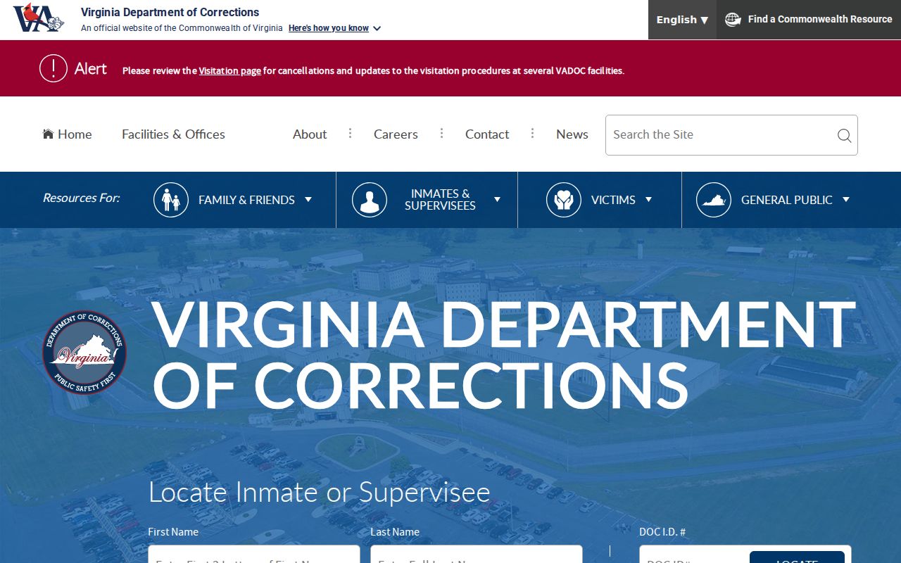 VADOC locator compared with Charles City County arrest bookings