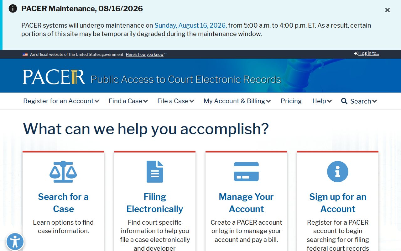 Charles City County federal criminal court case PACER access